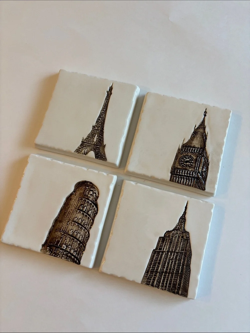 Restoration Hardware Architectural Landmarks Stoneware Coasters Set of 4